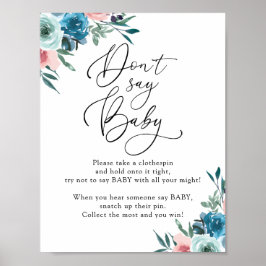 ベビーピンクと青のゲームのサインを言わない ポスター