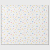 ベビーピンクと青の星模様 ラッピングペーパー (フラット)