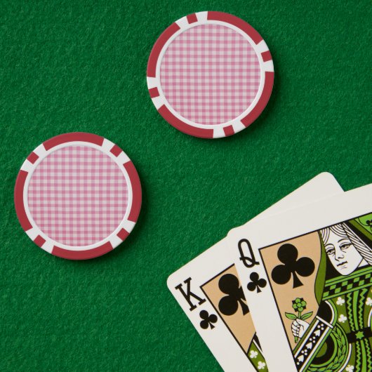 ベビーピンクのギンガムチェック柄 ポーカーチップ (ポーカーテーブル (ダブル))