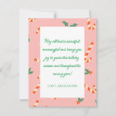 ベビーピンクのクリスマスキャンディズファミリーカード シーズンカード (正面)