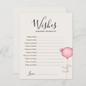 ベビーピンクのビーリーかわいい赤ちゃんシャワーゲームの願い (正面/裏面)