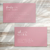 ベビーピンクのミニマリスト赤ちゃんシャワー用の本 エンクロージャーカード