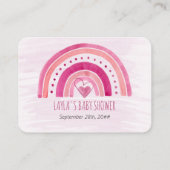 ベビーピンクのレインボーベビーシャワーの本 エンクロージャーカード (裏面)
