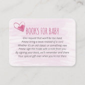 ベビーピンクのレインボーベビーシャワーの本 エンクロージャーカード (正面)