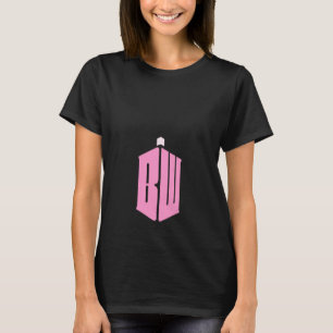 ベビーピンクのロゴのマタニティシャツ Tシャツ