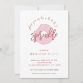 ベビーピンクの女の子のスパンコールシャワー招待状 招待状 (正面)