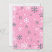 ベビーピンクの女の子の赤ちゃんシャワー外が寒い 招待状 (裏面)