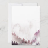 ベビーピンクの山の赤ちゃんシャワー外は寒い 招待状 (裏面)