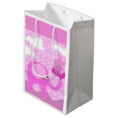 ベビーピンクの象と花 ミディアムペーパーバッグ (裏面アングル)