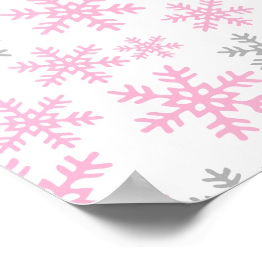 ベビーピンクの赤ちゃんシャワーの外が寒い ポスター (角)