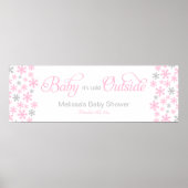 ベビーピンクの赤ちゃんシャワーの外が寒い ポスター (正面)