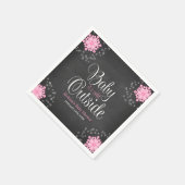 ベビーピンクの雪片の外は寒いベビーシャワー スタンダードカクテルナプキン (角)