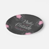 ベビーピンクの雪片の外は寒いベビーシャワー ペーパープレート (アングル)