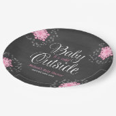 ベビーピンクの雪片の外は寒いベビーシャワー ペーパープレート (アングル)