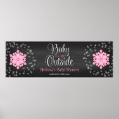 ベビーピンクの雪片の外は寒いベビーシャワー ポスター (正面)