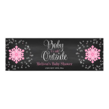 ベビーピンクの雪片の外は寒いベビーシャワー