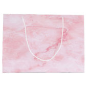 ベビーピンクの韓国語ハート ラージペーパーバッグ (裏面)