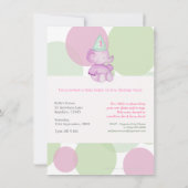ベビーピンクエレファント1st誕生日パーティー招待状 招待状 (裏面)