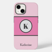 ベビーピンクカラーブロック名前をカスタムする Case-Mate iPhoneケース (裏面)