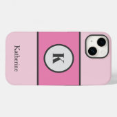 ベビーピンクカラーブロック名前をカスタムする Case-Mate iPhoneケース (裏面 (横))