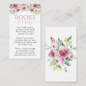 ベビーピンクガール赤ちゃんシャワー用の本 エンクロージャーカード (正面/裏面)