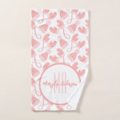 ベビーピンククリスマスウィンターミッテンス&ハッツモノグラム バスタオルセット (ハンドタオル)