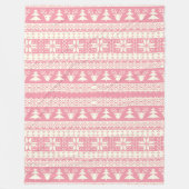 ベビーピンククリスマスセーター フリースブランケット (正面)