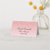 ベビーピンクグラムグリッター座席表 プレイスカード (裏面)