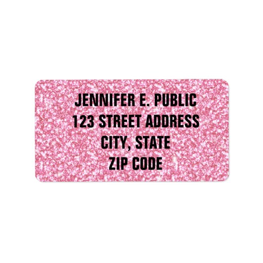 ベビーピンクグリッター印刷 ラベル (正面)