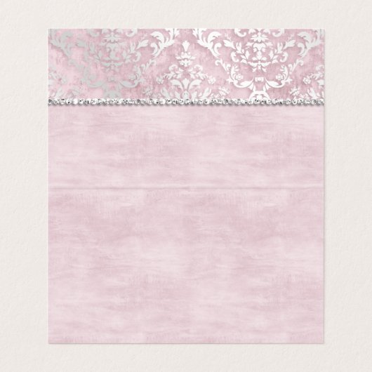 ベビーピンクグリマーダマスウェディング座席表 名刺 (内部フラット)