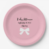 ベビーピンクシャワーそのAガールパーティー紙プレート ペーパープレート (正面)