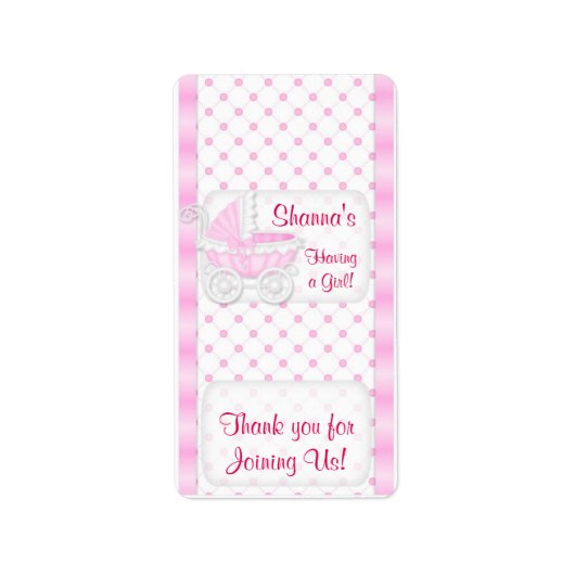 ベビーピンクシャワーハーシーズミニチュアバーラップ ラベル (正面)