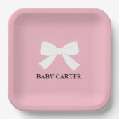 ベビーピンクシャワー散水パーティー紙プレート ペーパープレート (正面)