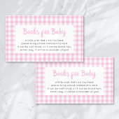 ベビーピンクジンガム赤ちゃんシャワー用の本 エンクロージャーカード