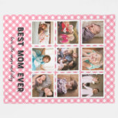 ベビーピンクジンガ最高のムママ常に写真コラージュ フリースブランケット (正面(横))