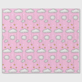 ベビーピンクスイスドットアンドスターズ ラッピングペーパー (フラット)