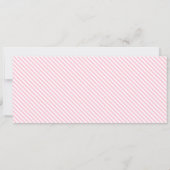 ベビーピンクストライプのベビーシッター商品券カード 招待状 (裏面)