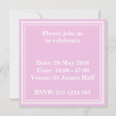 ベビーピンクストライプの招待 招待状 (裏面)