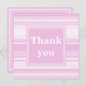 ベビーピンクストライプサンキューカード サンキューカード (正面/裏面)