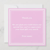 ベビーピンクストライプサンキューカード サンキューカード (裏面)