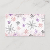 ベビーピンクスノーフレーク赤ちゃんシャワーグリッター用の本 エンクロージャーカード (裏面)
