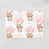 ベビーピンクテディベア赤ちゃんシャワー用の本 エンクロージャーカード (裏面)