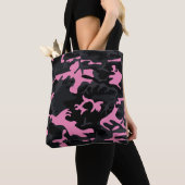 ベビーピンクハイライト迷彩柄 トートバッグ (クローズアップ)