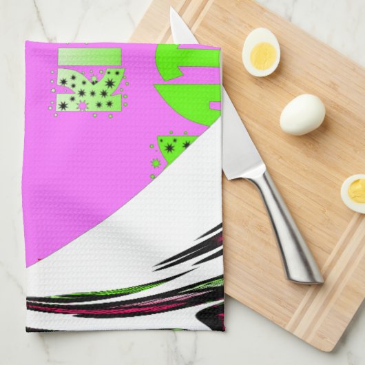 ベビーピンクハートハクナマタタベビーキッズデザイン.p キッチンタオル (四つ折り)