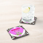 ベビーピンクハートハクナマタタベビーキッズデザイン.p コースター (右側)