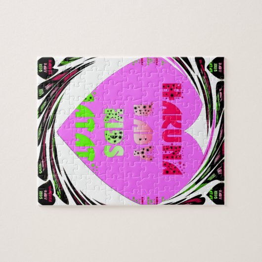 ベビーピンクハートハクナマタタベビーキッズデザイン.p ジグソーパズル (横)