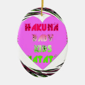 ベビーピンクハートハクナマタタベビーキッズデザイン.p セラミックオーナメント (正面)