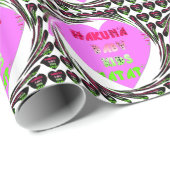 ベビーピンクハートハクナマタタベビーキッズデザイン.p ラッピングペーパー (ロールコーナー)