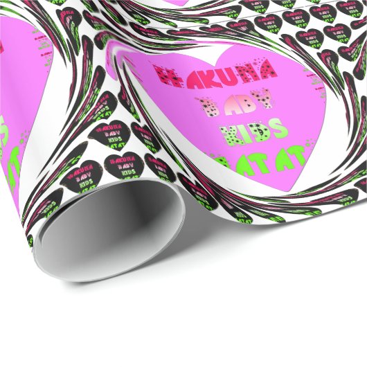 ベビーピンクハートハクナマタタベビーキッズデザイン.p ラッピングペーパー (ロールコーナー)