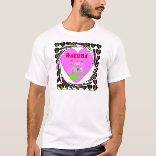 ベビーピンクハートハクナマタタベビーキッズデザイン.p tシャツ